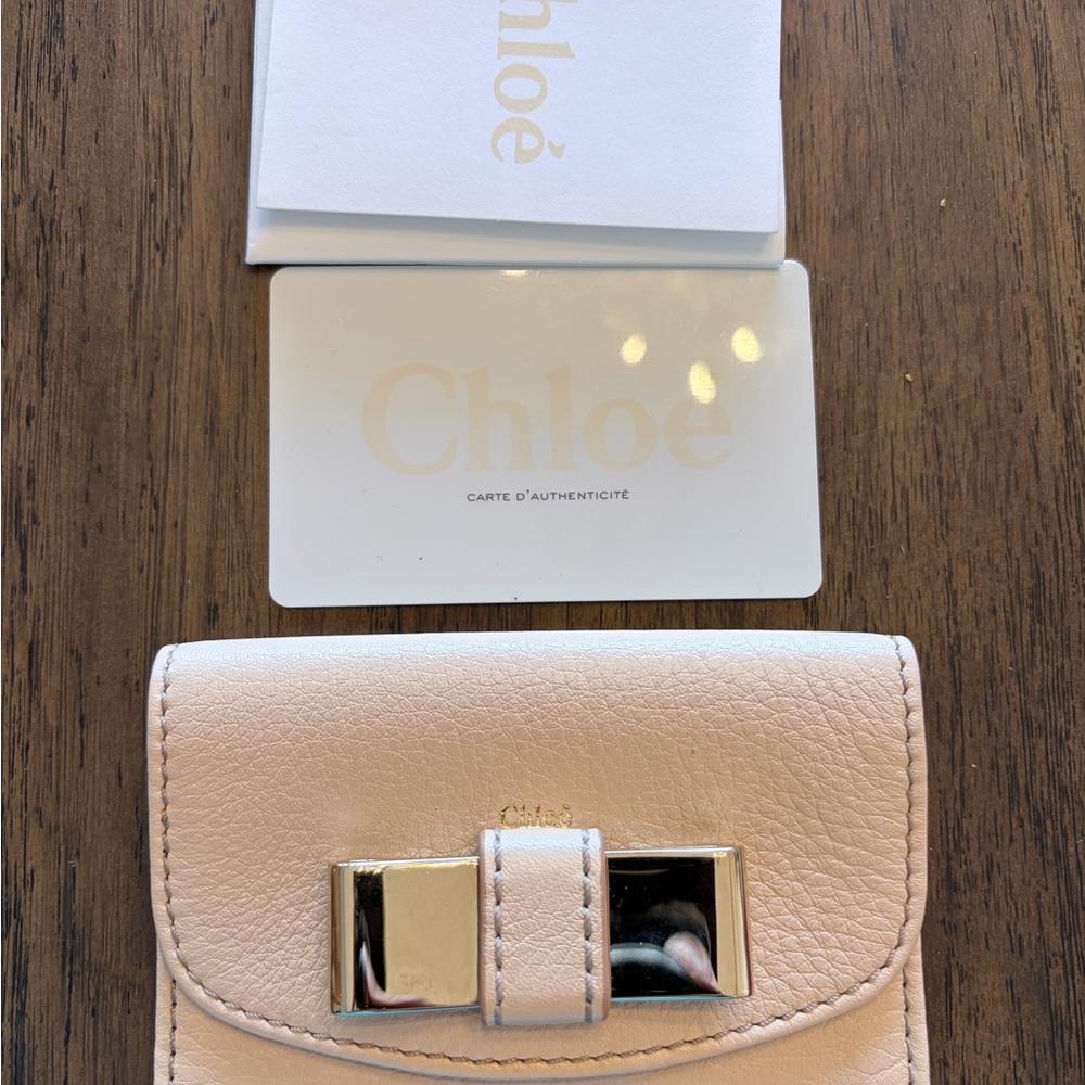 Chloé Cream light blush pink card case